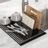 Multipurpose Over-Sink Roll-Up Dish Drying Rack in Night Black