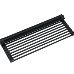 Multipurpose Over-Sink Roll-Up Dish Drying Rack in Night Black