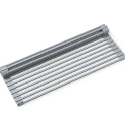 Multipurpose Over Sink Roll-Up Dish Drying Rack in Grey