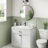 22” Oval Porcelain CeramicSelf-Rimming Drop-InTop MountBathroom Sinkin Whitewith OverflowDrain