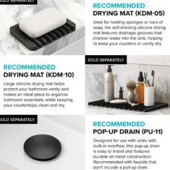 22” Oval Porcelain CeramicSelf-Rimming Drop-InTop MountBathroom Sinkin Whitewith OverflowDrain