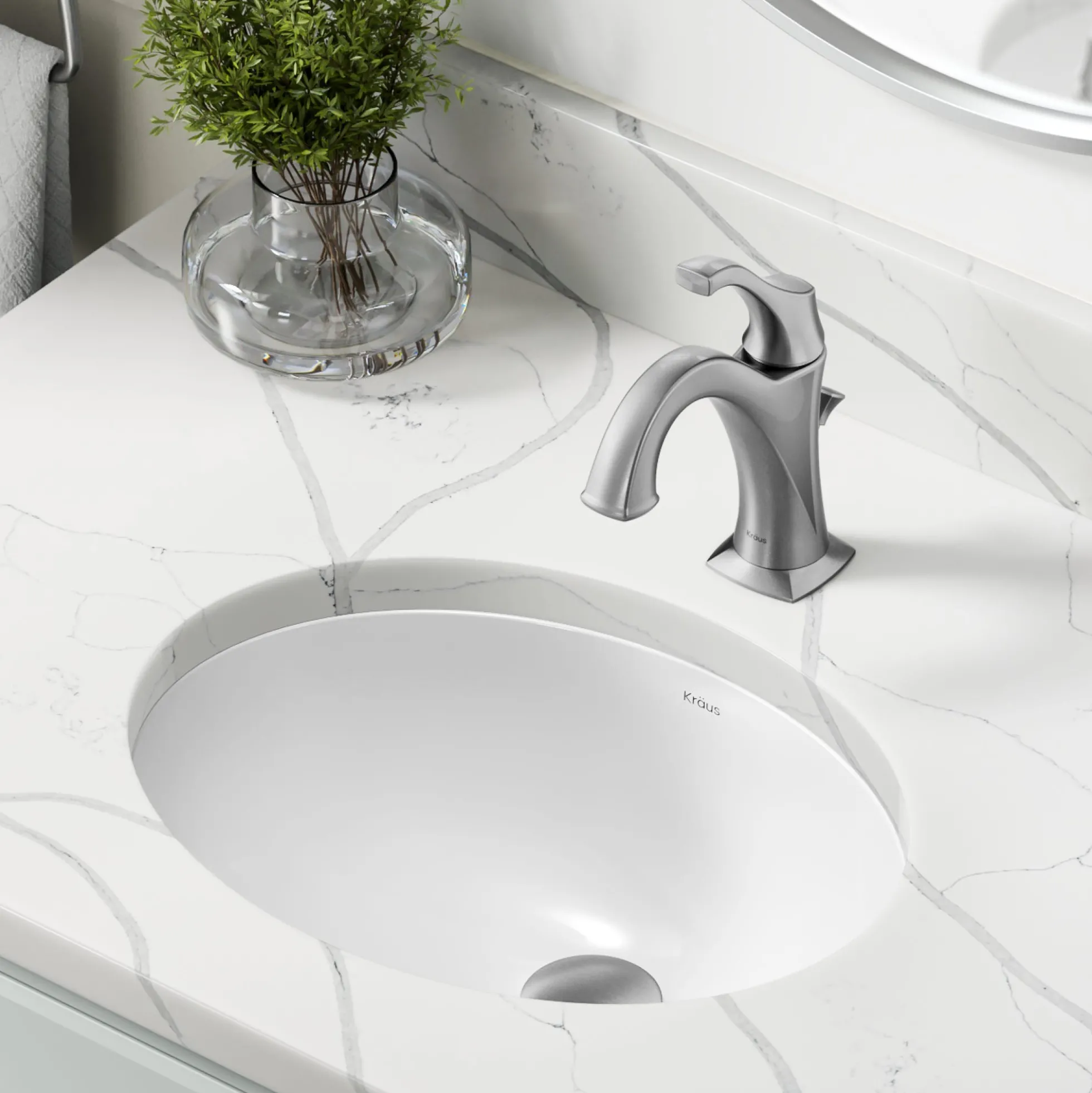 16 3/4"Oval Porcelain CeramicUndermountBathroom Sinkin Whitewith OverflowDrain