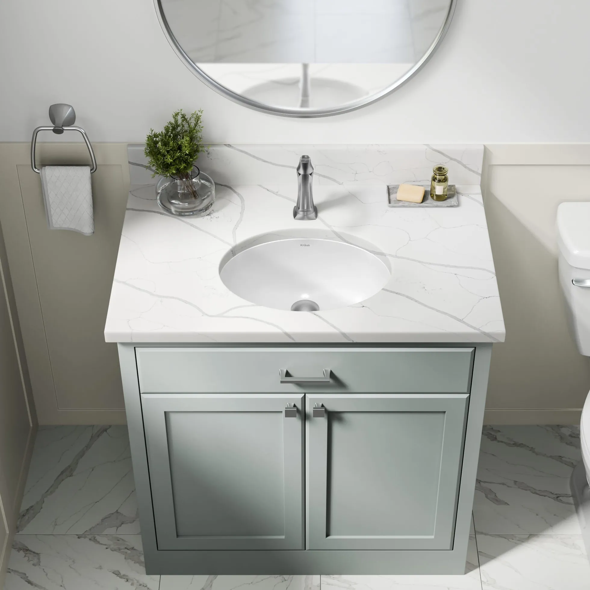 16 3/4"Oval Porcelain CeramicUndermountBathroom Sinkin Whitewith OverflowDrain