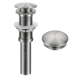Pop-Up Drain for Bathroom Sinkwithout Overflow in Spot-Free Stainless Steel