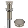 Pop-Up Drain for Bathroom Sink with Extended Threadwithout Overflow in Satin Nickel