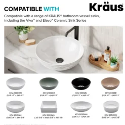 Pop-Up Drain for Bathroom Sink with Extended Threadwithout Overflow in Matte Black