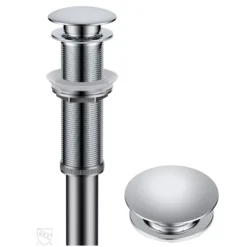 Pop-Up Drain for Bathroom Sink with Extended Threadwithout Overflow in Chrome