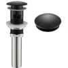 Pop-Up Drain for Bathroom Sink with Overflow in Matte Black