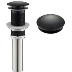 Pop-Up Drain for Bathroom Sinkwithout Overflow in Matte Black