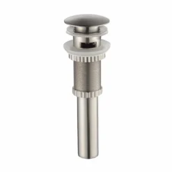 Pop-Up Drain for Bathroom Sink with Overflow in Satin Nickel