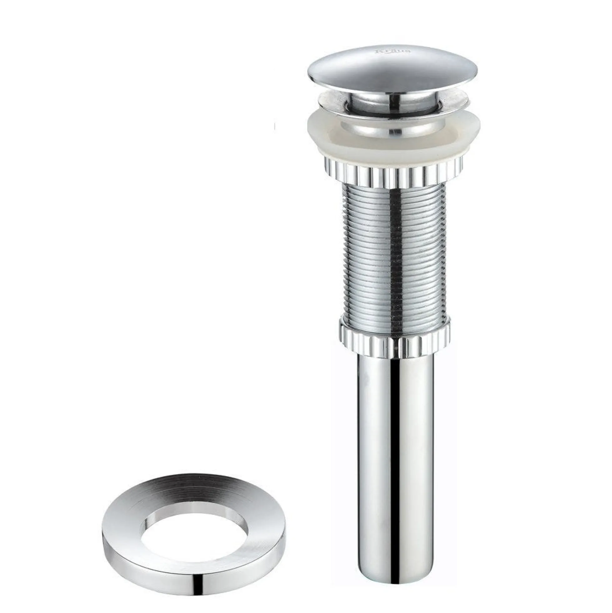 Pop-Up Drain for Bathroom Sinkwithout Overflow and Mounting Ring in Chrome