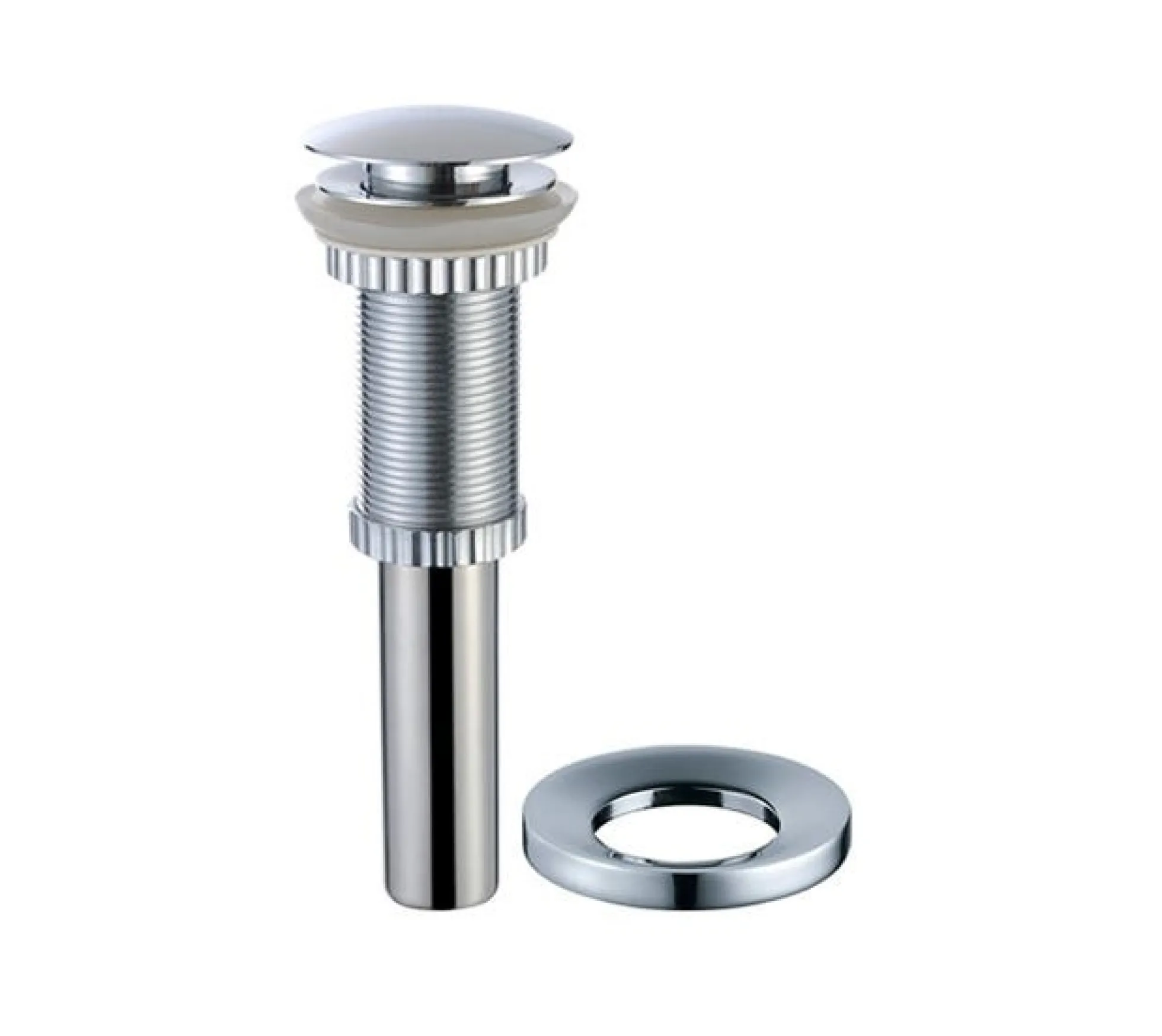Pop-Up Drain for Bathroom Sinkwithout Overflow and Mounting Ring in Chrome
