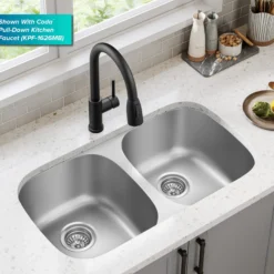 Premier 32” Undermount 50/50 Double Bowl 18-Gauge Stainless Steel Kitchen Sink