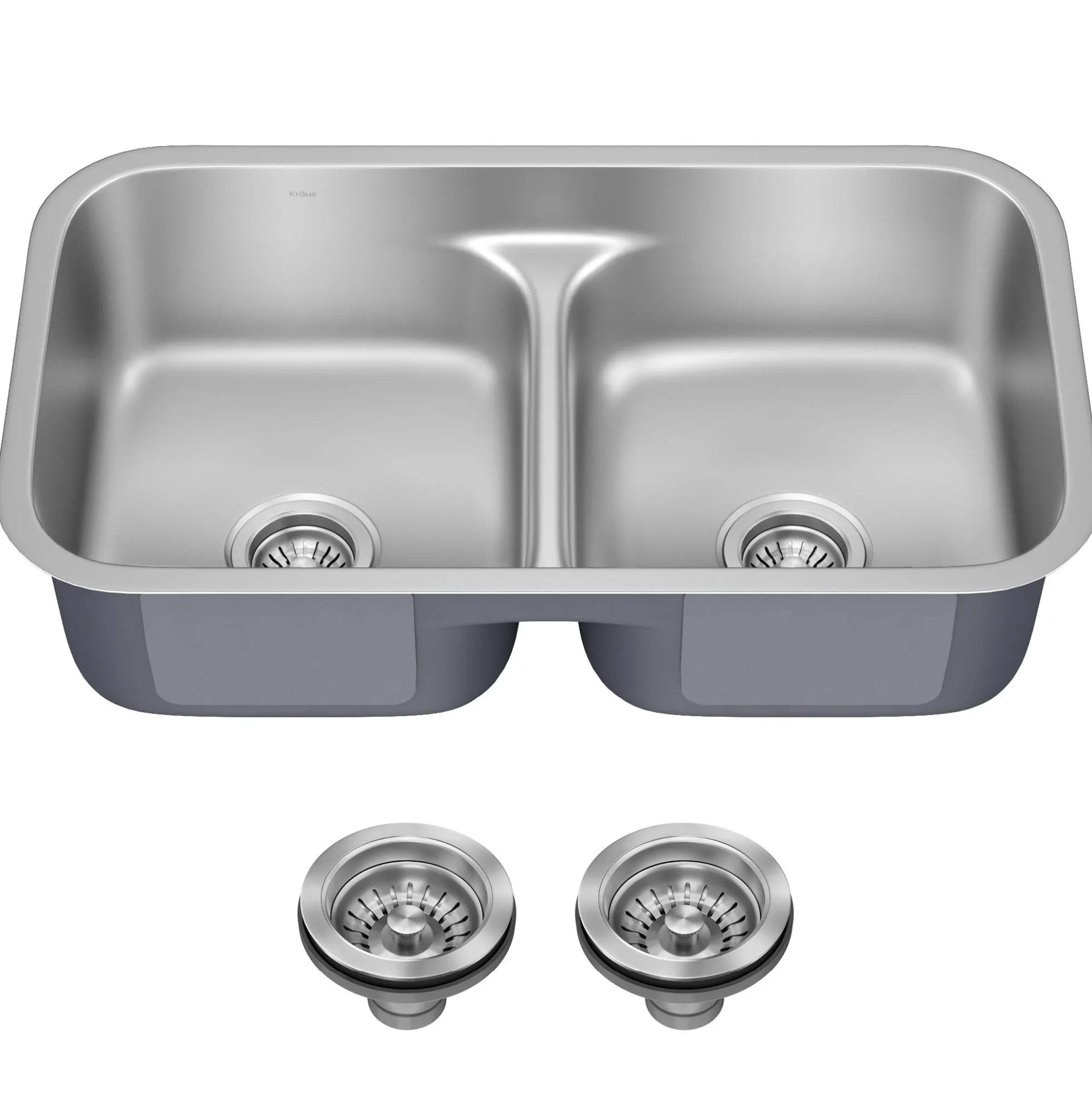 Premier 32” Undermount 50/50 Double Bowl with Low Divider 18-Gauge Stainless Steel Kitchen Sink