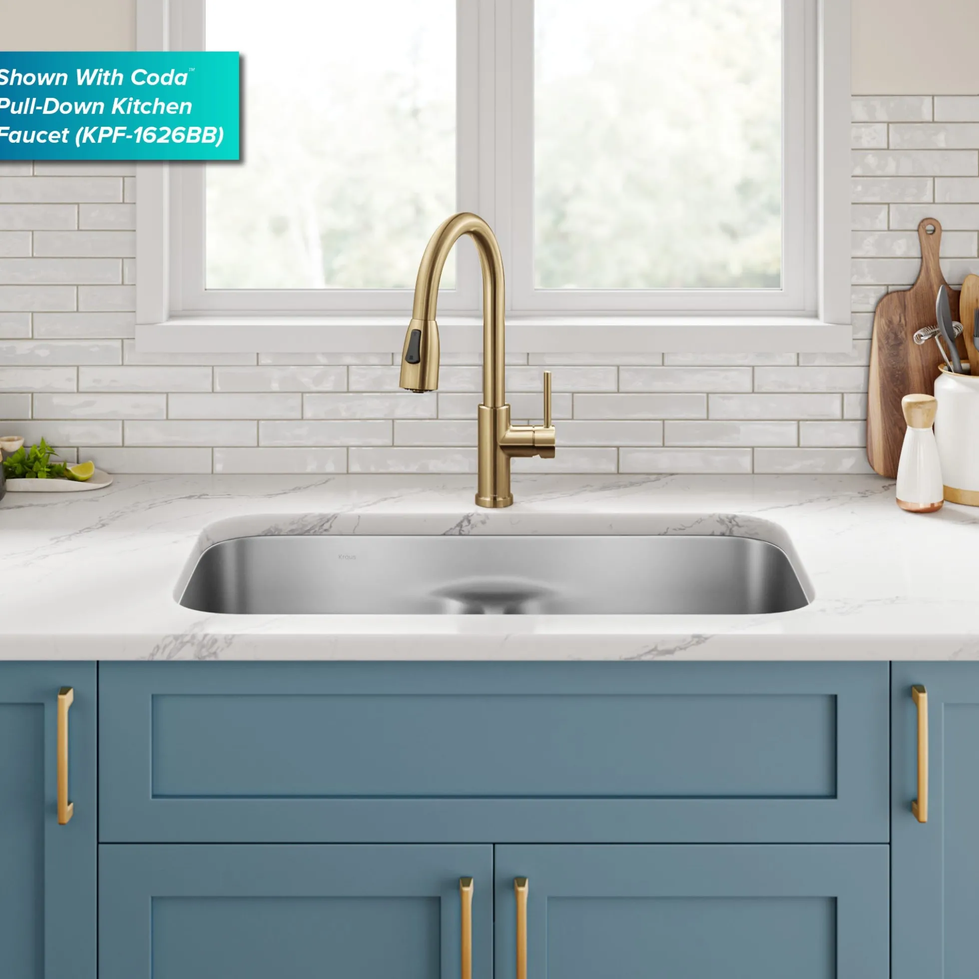 Premier 32” Undermount 50/50 Double Bowl with Low Divider 18-Gauge Stainless Steel Kitchen Sink