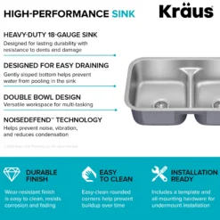 Premier 32” Undermount 50/50 Double Bowl 18-Gauge Stainless Steel Kitchen Sink and Commercial Style Pull Down Faucet in Spot-Free Stainless Steel