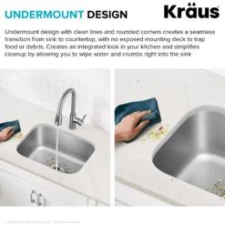 Premier 20” Undermount Single Bowl 18-Gauge Stainless Steel Kitchen Sink