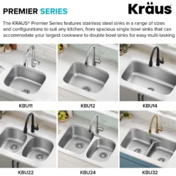 Premier 31 1/2” Undermount Single Bowl 18-Gauge Stainless Steel Kitchen Sink
