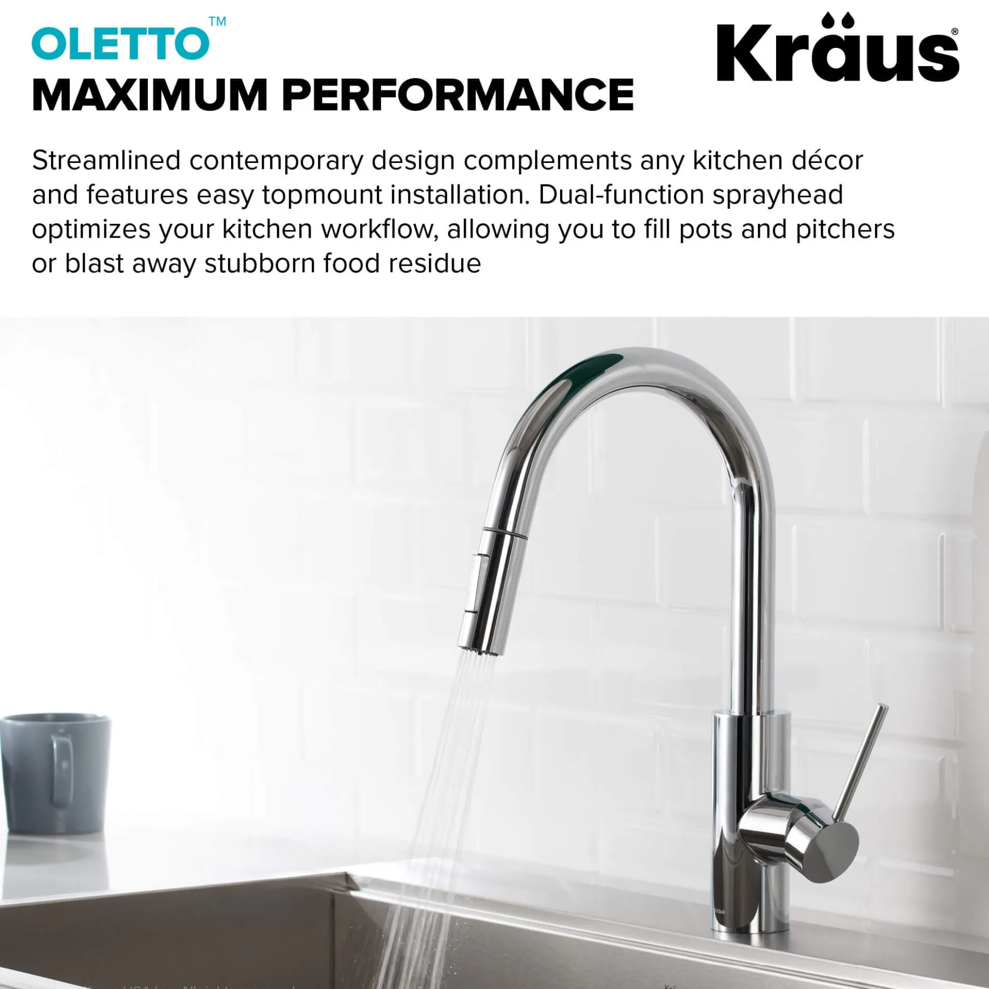 Pull-Down Kitchen Faucet and Water Filter Faucet Combo in Chrome