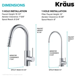 Pull-Down Kitchen Faucet and Water Filter Faucet Combo in Chrome