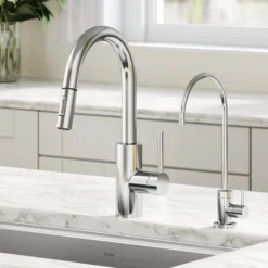 Pull-Down Kitchen Faucet and Water Filter Faucet Combo in Chrome