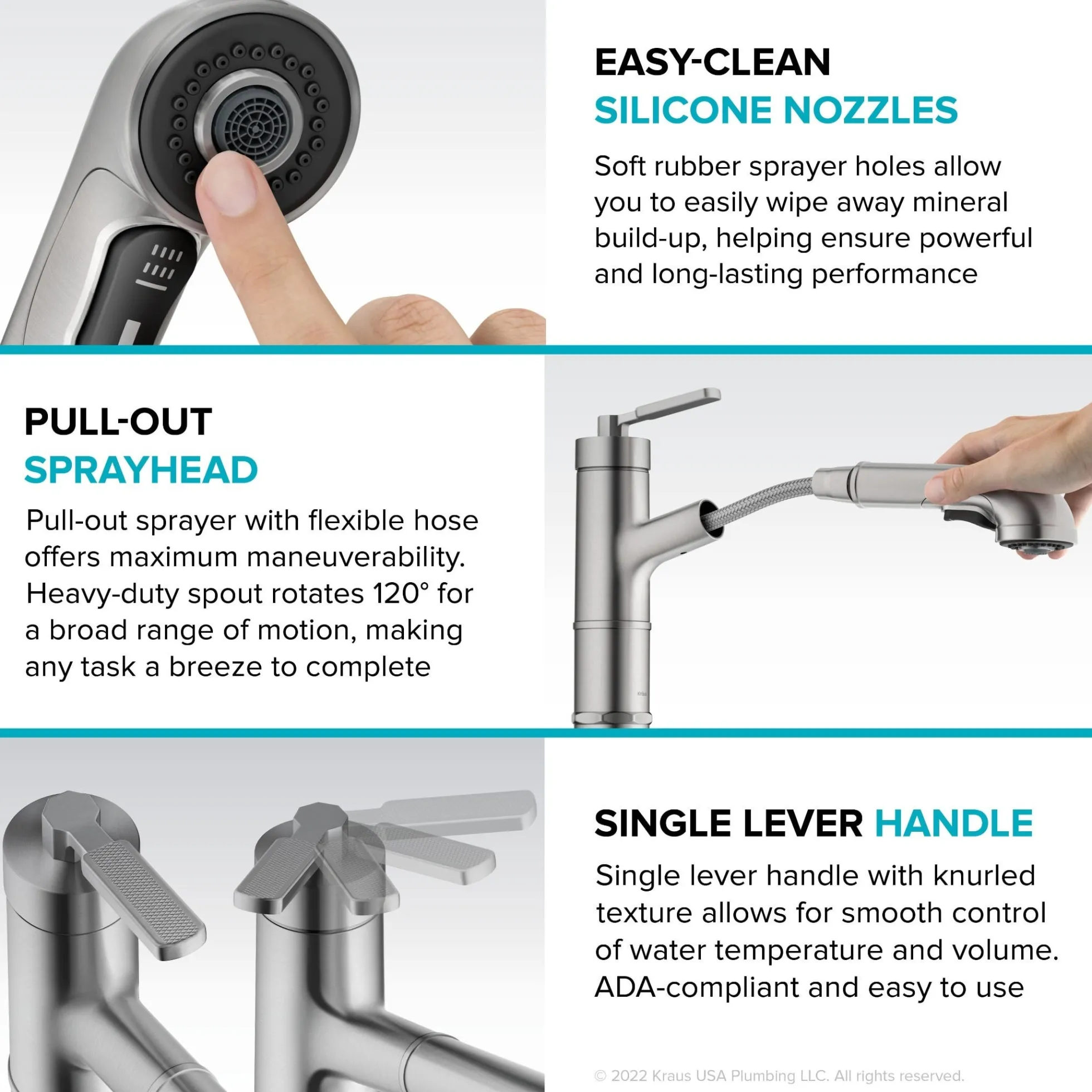 Pull-Out Single Handle Kitchen Faucet in Spot-Free Stainless Steel