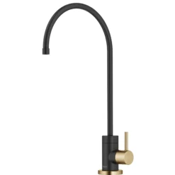 Purita 100% Lead-Free Kitchen Water Filter Faucet in Brushed Brass/Matte Black