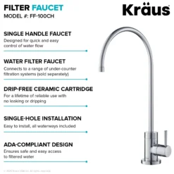 Purita 100% Lead-Free Kitchen Water Filter Faucet in Chrome