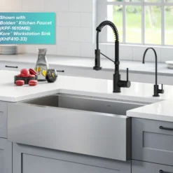 Purita 100% Lead-Free Kitchen Water Filter Faucet in Matte Black