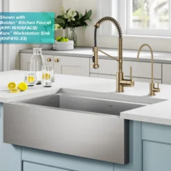 Purita 100% Lead-Free Kitchen Water Filter Faucet in Spot Free Antique Champagne Bronze