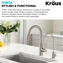 Purita 100% Lead-Free Kitchen Water Filter Faucet in Spot Free Stainless Steel