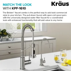 Purita 100% Lead-Free Kitchen Water Filter Faucet in Spot Free Stainless Steel