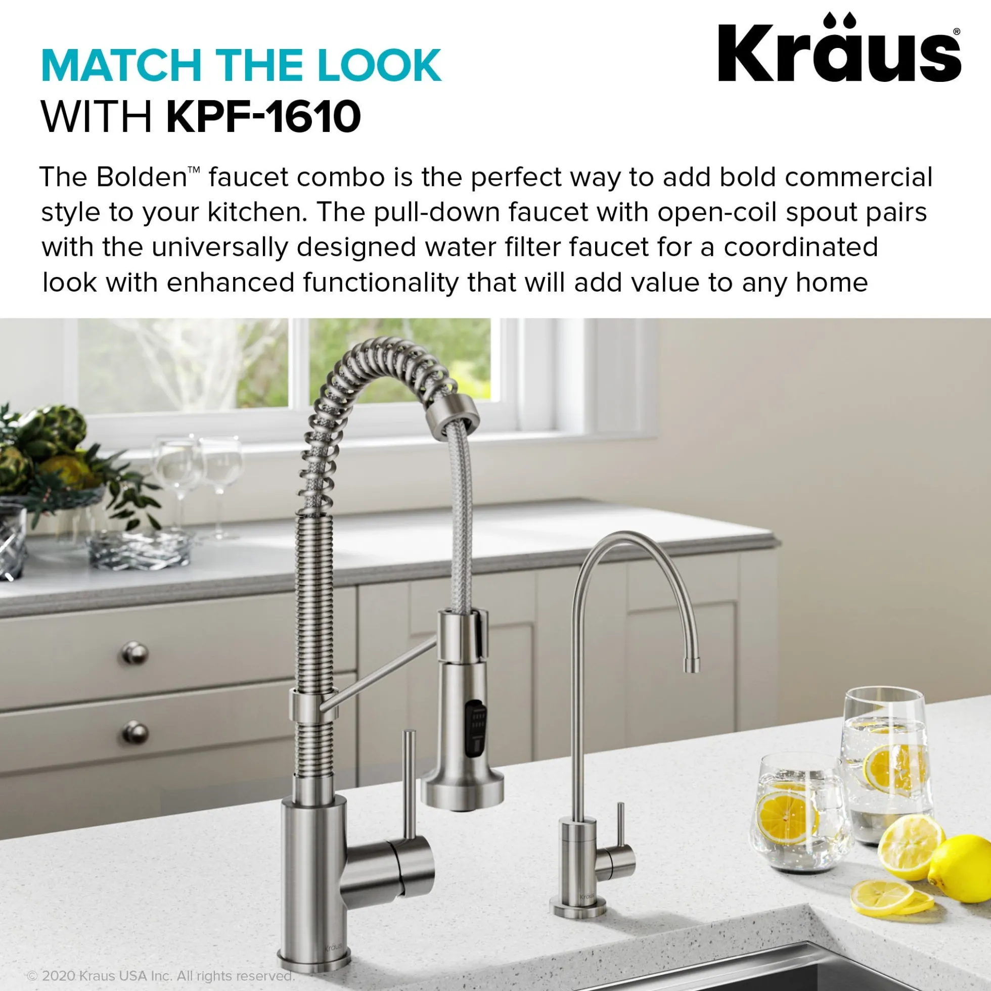 Purita 100% Lead-Free Kitchen Water Filter Faucet in Spot Free Stainless Steel