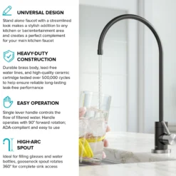 Purita 100% Lead-Free Kitchen Water Filter Faucet in Spot-Free Stainless Steel/Matte Black