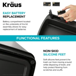 Rectangular 13 Gallon Touchless Motion Sensor Trash Can in Fingerprint Resistant Stainless Steel Finish withSoftShut Lid