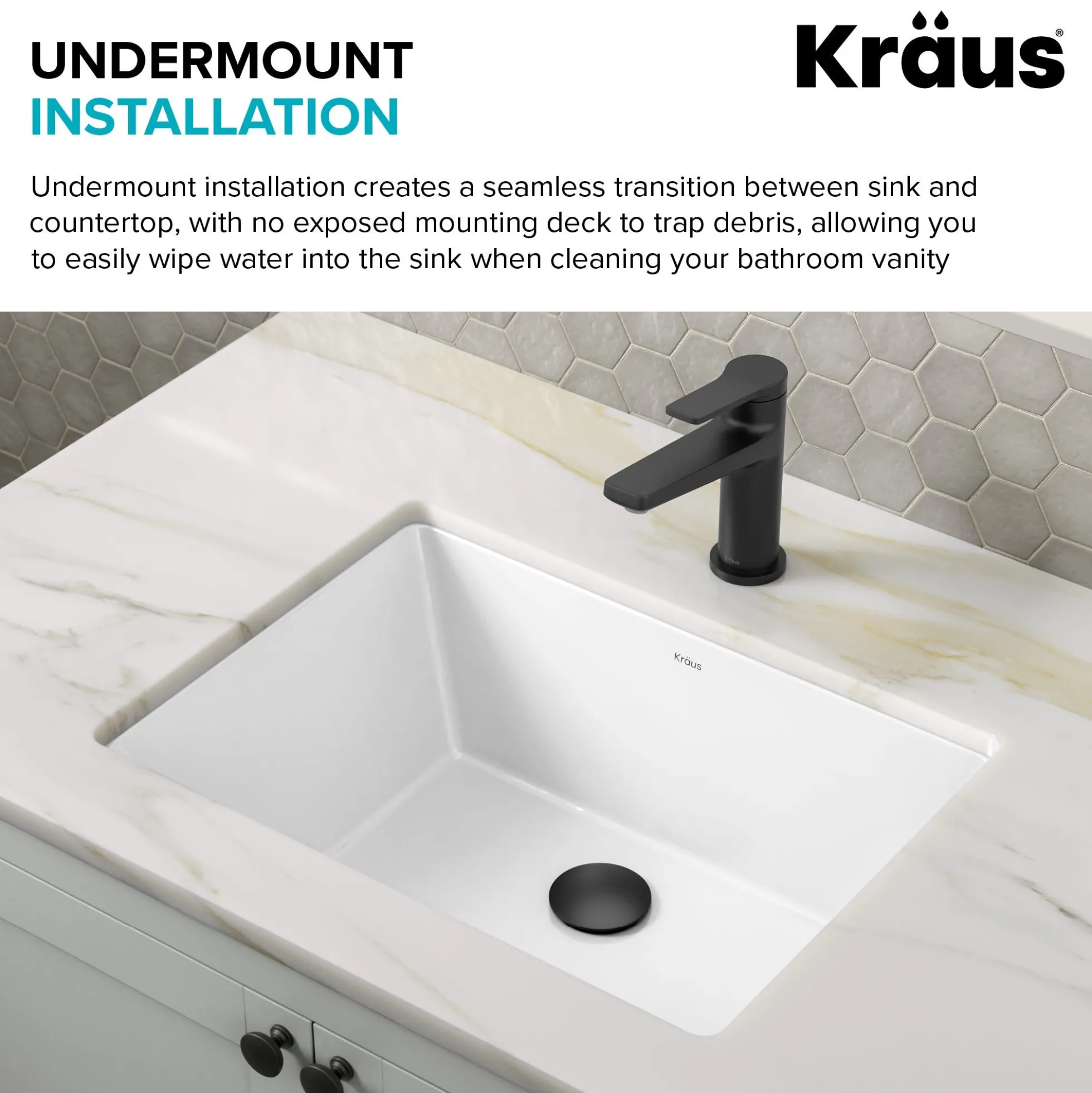 20 1/4" RectangularPorcelain CeramicUndermountBathroom Sinkin Whitewith OverflowDrain