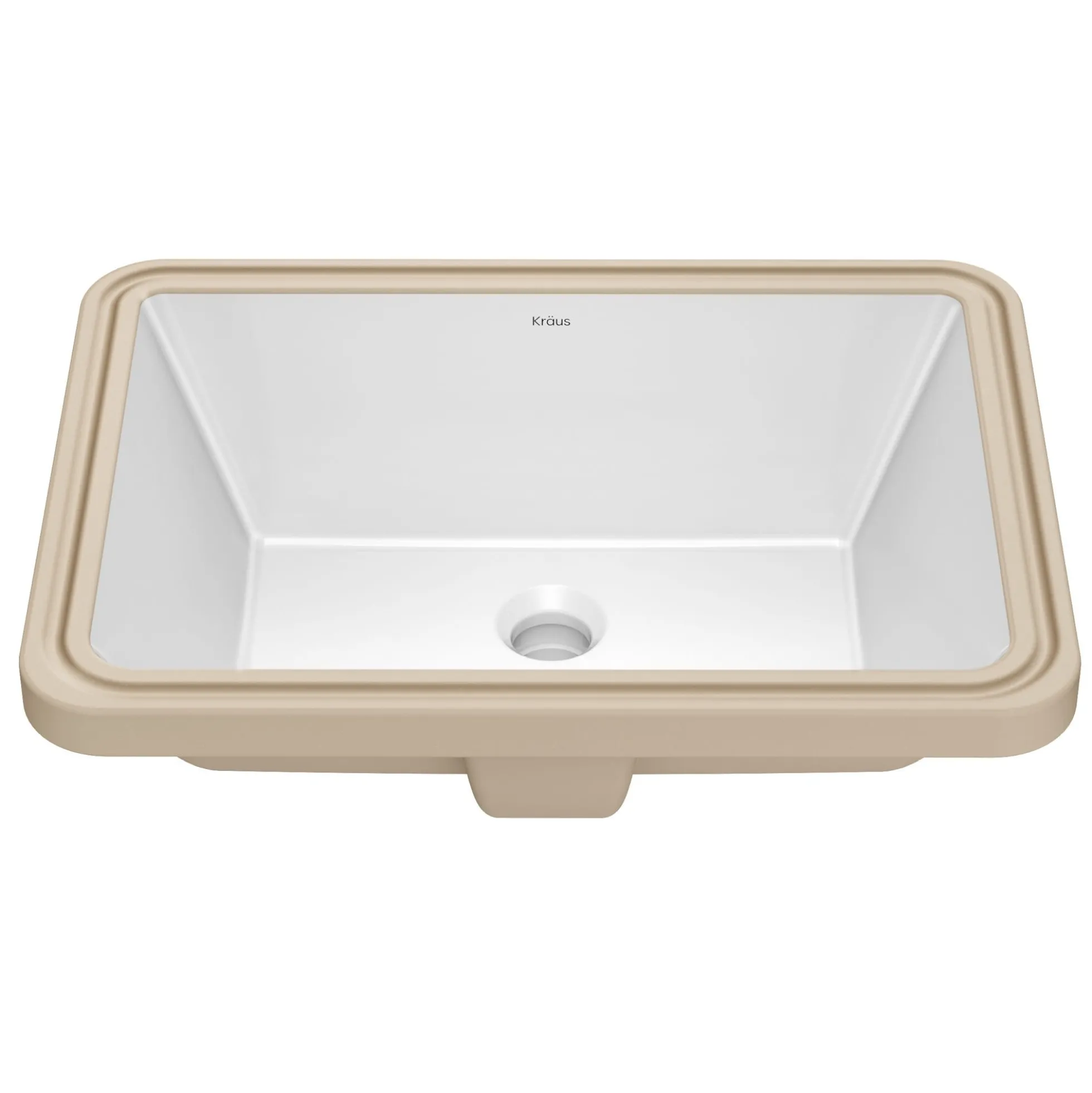 20 1/4" RectangularPorcelain CeramicUndermountBathroom Sinkin Whitewith OverflowDrain