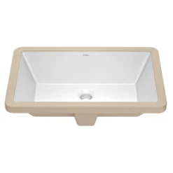 21 1/8" RectangularPorcelain CeramicUndermountBathroom Sinkin Whitewith OverflowDrain