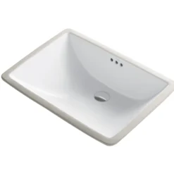 23" RectangularPorcelain CeramicUndermountBathroom Sinkin Whitewith OverflowDrain
