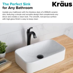 19" Rectangular Vessel Ceramic Bathroom Sink in White