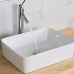 19" Rectangular Vessel Ceramic Bathroom Sink in White (2-Pack)