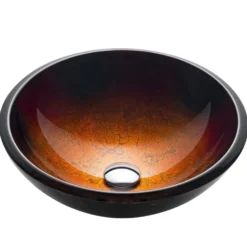 Red/Black/Gold Glass Vessel 17