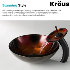 Red/Black/Gold Glass Vessel 17
