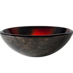 Red/Black/Gold Glass Vessel 17