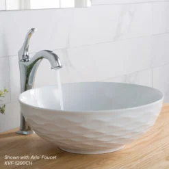 16 1/2" Round Vessel Ceramic Bathroom Sink in White with Pop-Up Drain