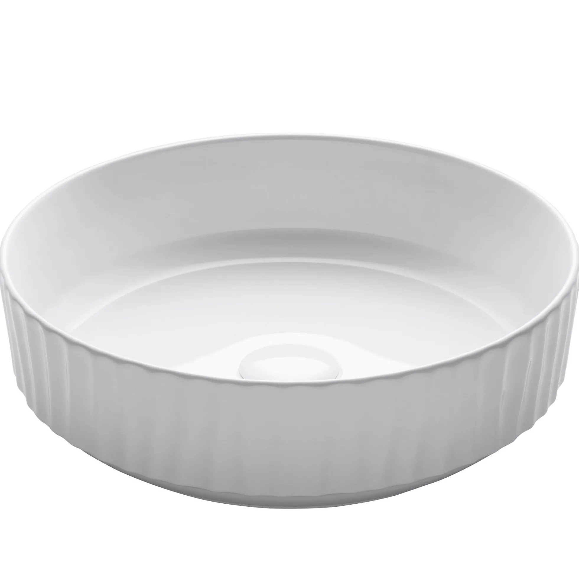 15 3/4" Round Vessel Ceramic Bathroom Sink in White