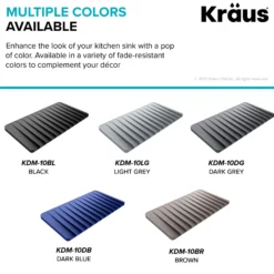 Self-Draining Silicone Dish Drying Mat or Trivet for Kitchen Counter in Light Grey