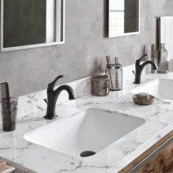 Single Handle Basin Bathroom Faucet with Lift Rod Drain and Deck Plate in Oil Rubbed Bronze