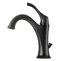 Single Handle Basin Bathroom Faucet with Lift Rod Drain and Deck Plate in Oil Rubbed Bronze