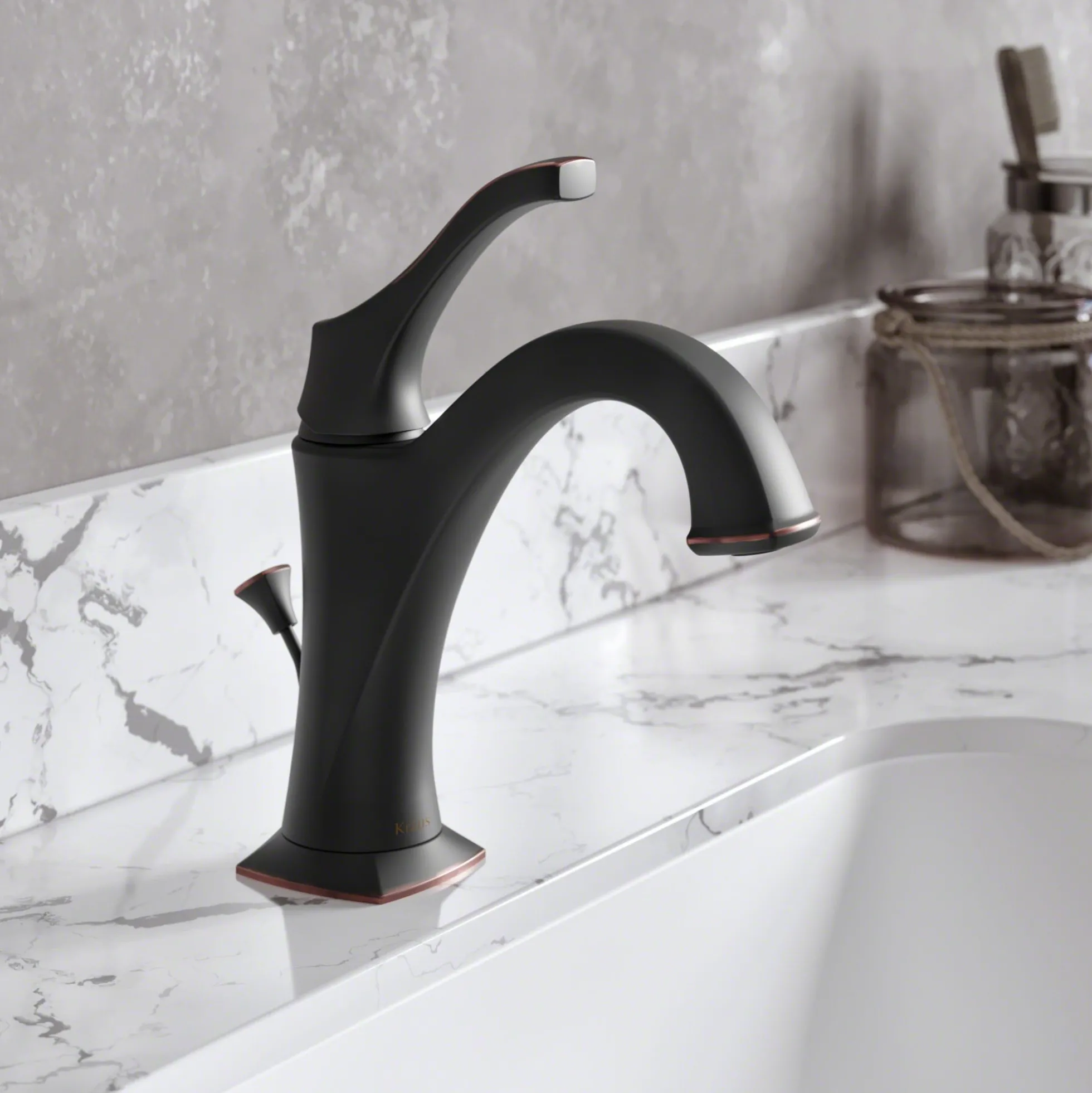 Single Handle Basin Bathroom Faucet with Lift Rod Drain and Deck Plate in Oil Rubbed Bronze